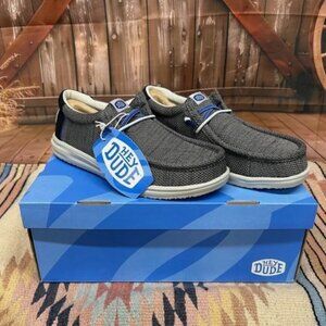 Men's Hey Dude Wally H2O Mesh Black Shoes Size 8